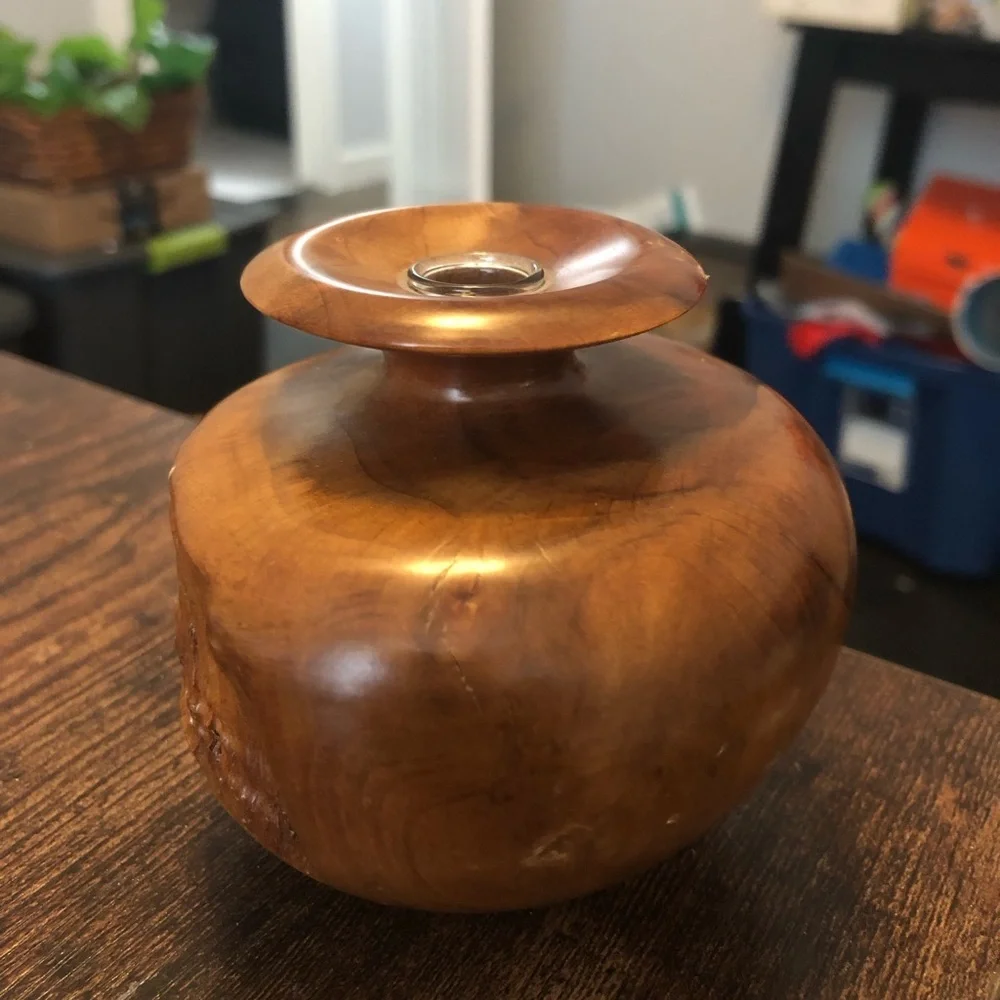 Vintage Burlwood Signed Bud Vase